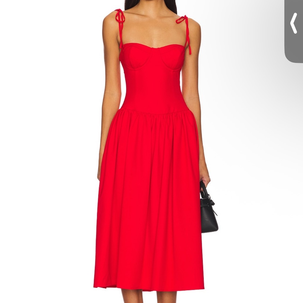 NEW MORE TO COME Red Sleeveless Midi Dress